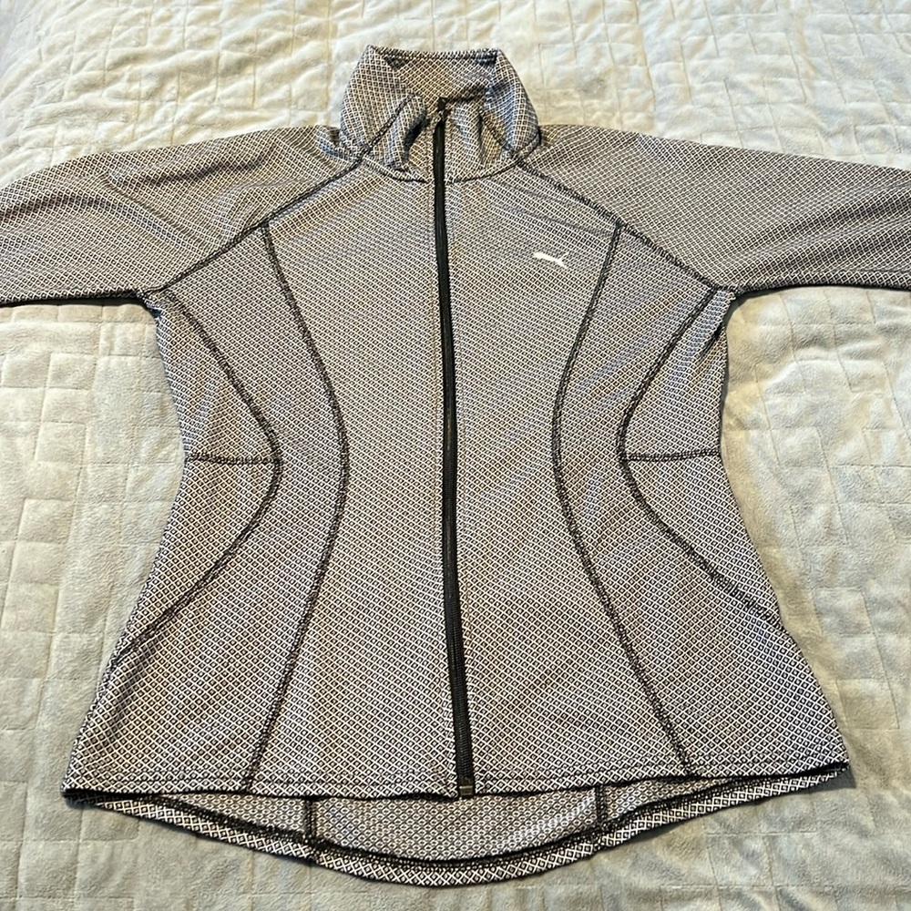 Puma Track Jacket, Black, Subtle Pattern, Activew… - image 2